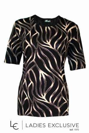 ELIN Μπλούζα κοντομάνικη με μπεζ σχέδιο