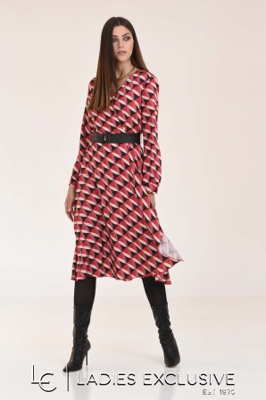 ESTEL Φόρεμα με ζώνη σε γραμμή A