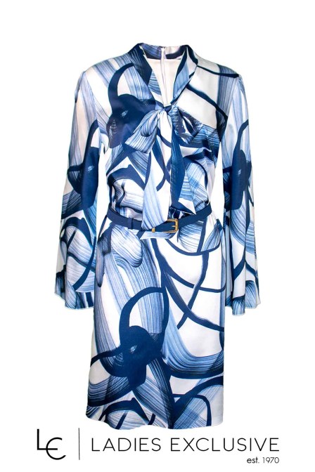 ESTEL Φόρεμα σατέν με ζώνη