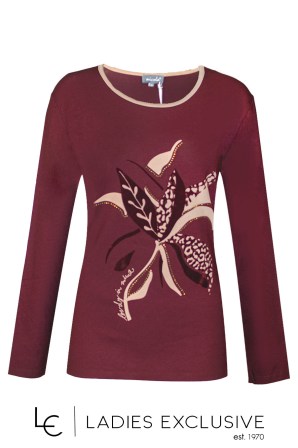 NICOLA Μπλούζα με στάμπα βελουτέ λουλούδι