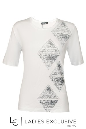 ELIN Μπλούζα κοντομάνικη με τρίγωνα στρας