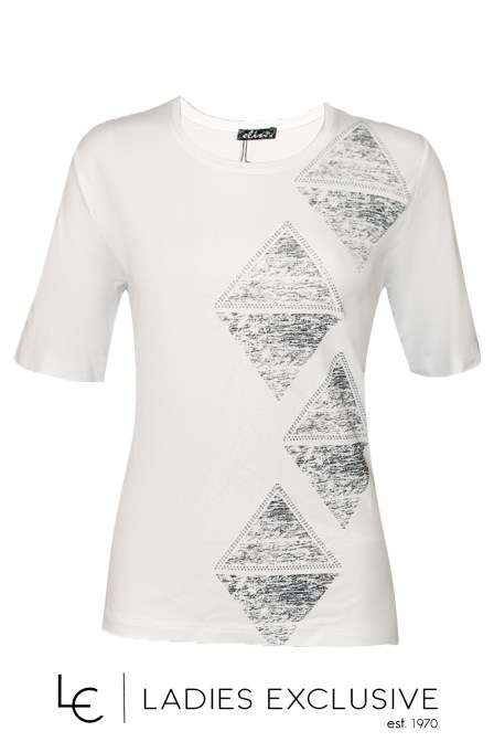 ELIN Μπλούζα κοντομάνικη με τρίγωνα στρας