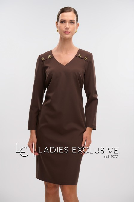 FIBES Φόρεμα κρεπ σε ίσια γραμμή