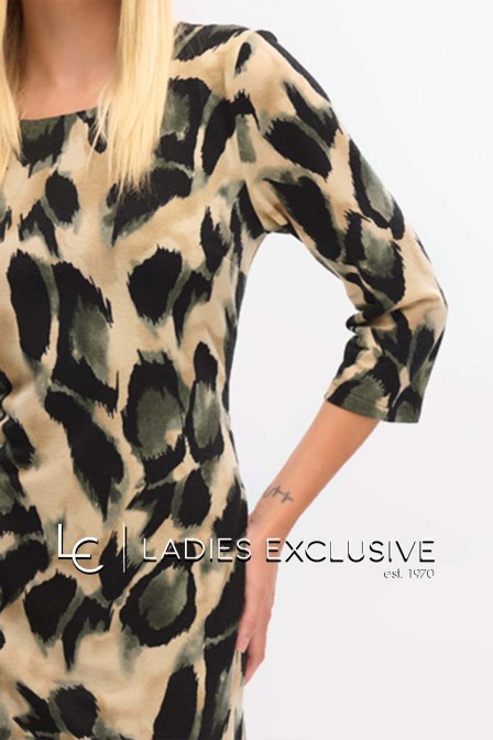 FIBES Φόρεμα πλεκτό σε γήινους τόνους