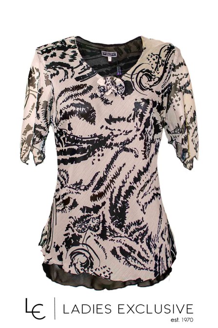 VIDAL Μπλούζα κοντομάνικη από ζορζέτα