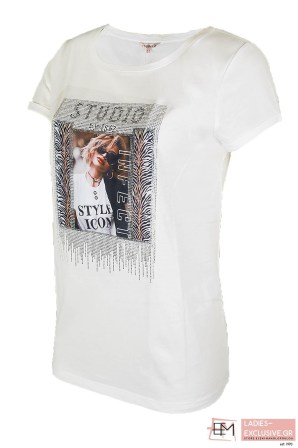 ESQUALO Μπλούζα κοντομάνικη με στάμπα