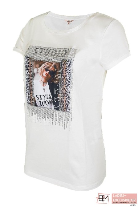 ESQUALO Μπλούζα κοντομάνικη με στάμπα