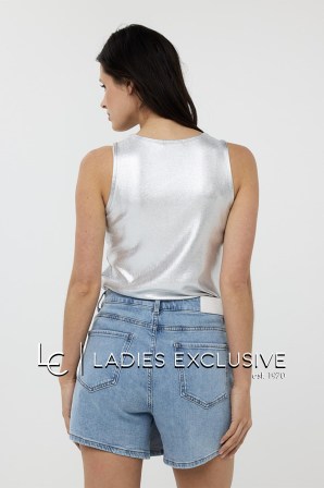 ESQUALO Μπλούζα αμάνικη ασημί