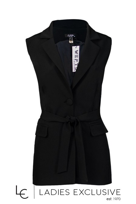 WEFTS Γιλέκο κρεπ με ζώνη