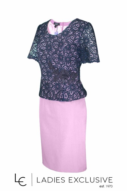 WEFTS Φόρεμα βραδινό κρεπ δαντέλα