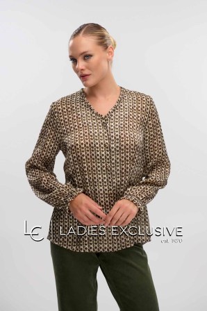 FIBES Πουκάμισο με άνοιγμα v και σούρα στο μανίκι