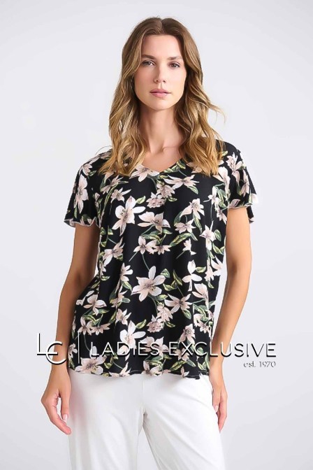 FIBES Μπλούζα κοντομάνικη με μανίκι βολάν