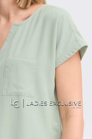 FRANSA Μπλούζα κοντομάνικη με διπλό ύφασμα