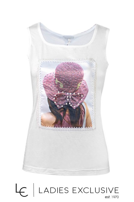 ESTEL Μπλούζα αμάνικη με στάμπα