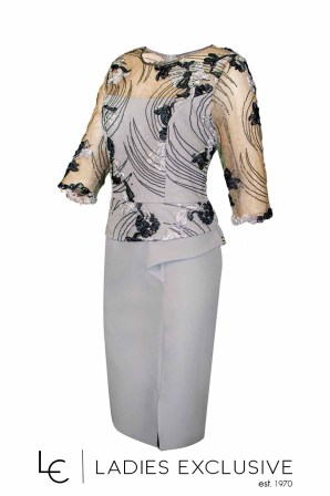 WEFTS Φόρεμα βραδινό κρεπ με κέντημα