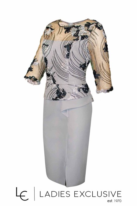 WEFTS Φόρεμα βραδινό κρεπ με κέντημα