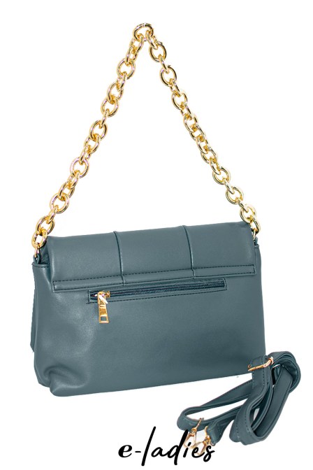 Τσάντα ώμου καπιτονέ με αλυσίδα