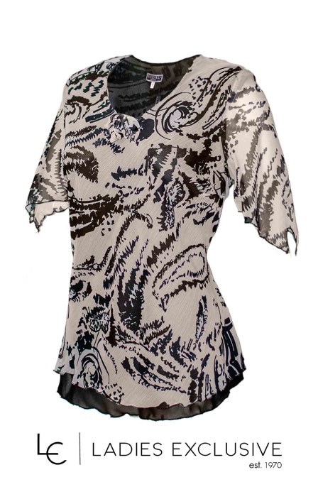 VIDAL Μπλούζα κοντομάνικη από ζορζέτα