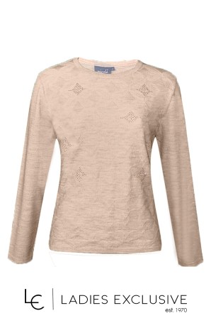 NICOLA Μπλούζα με ανάγλυφα και στρας