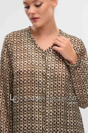 FIBES Πουκάμισο με άνοιγμα v και σούρα στο μανίκι