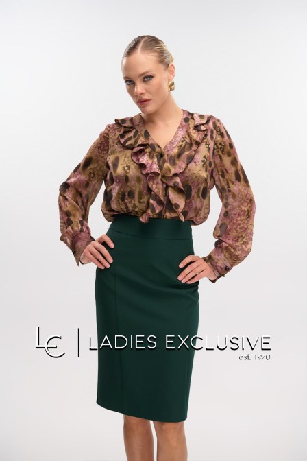 FIBES Πουκάμισο σατέν με βολάν