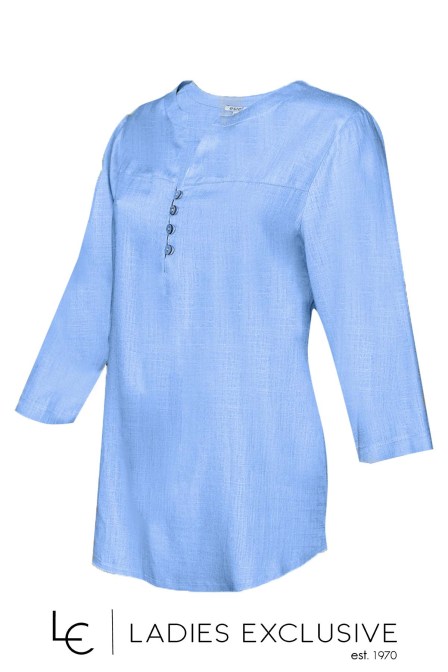 ESTEL Μπλούζα λινή σε άνετη γραμμή