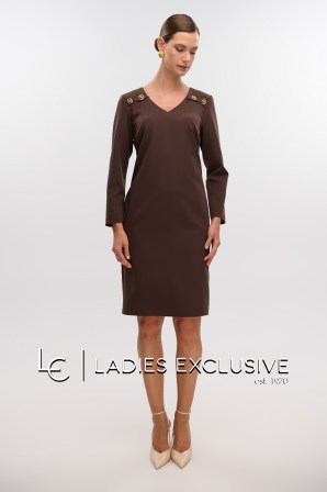 FIBES Φόρεμα κρεπ σε ίσια γραμμή