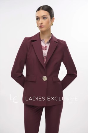 FIBES Σακάκι κρεπ με εντυπωσιακό κουμπί