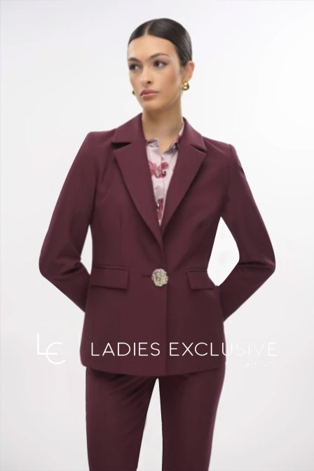 FIBES Σακάκι κρεπ με εντυπωσιακό κουμπί