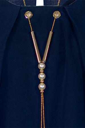 FIBES Μπλούζα κοντομάνικη από μουσελίνα