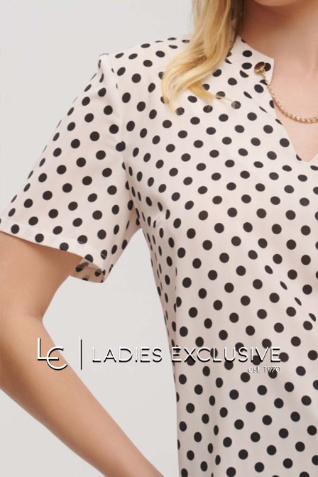 FIBES Μπλούζα κοντομάνικη με άνοιγμα v