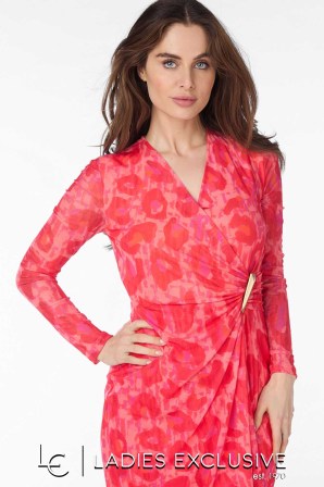 ESQUALO Φόρεμα κρουαζέ με μανίκι διαφάνεια