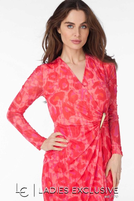 ESQUALO Φόρεμα κρουαζέ με μανίκι διαφάνεια