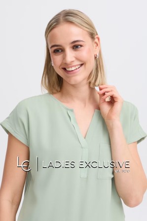 FRANSA Μπλούζα κοντομάνικη με διπλό ύφασμα