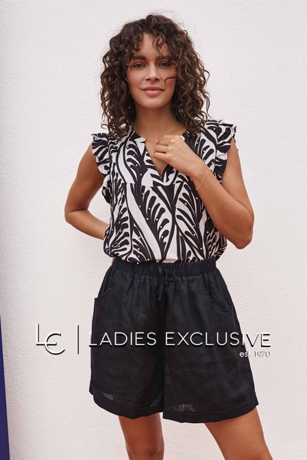 ESQUALO Μπλούζα αμάνικη με μικρό βολάν