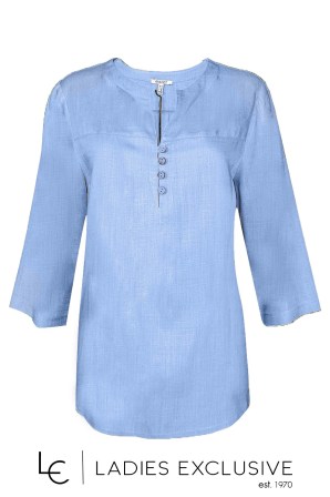 ESTEL Μπλούζα λινή σε άνετη γραμμή