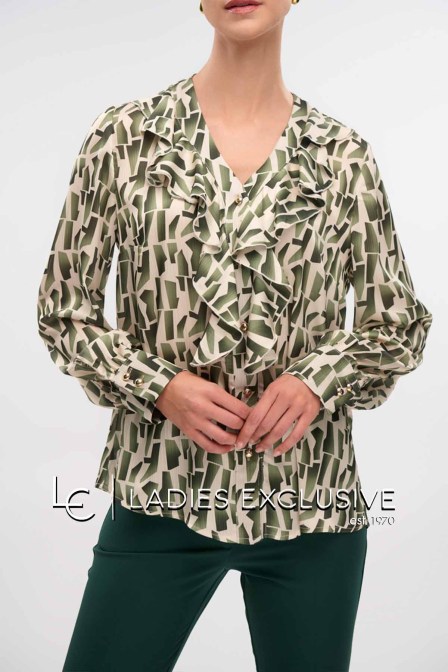 FIBES Πουκάμισο σατέν με βολάν