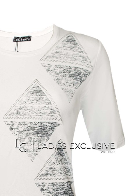 ELIN Μπλούζα κοντομάνικη με τρίγωνα στρας