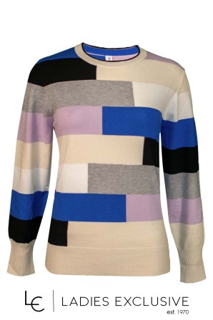 ÊTRE Μπλούζα πλεκτή με πολύχρωμα γεωμετρικά