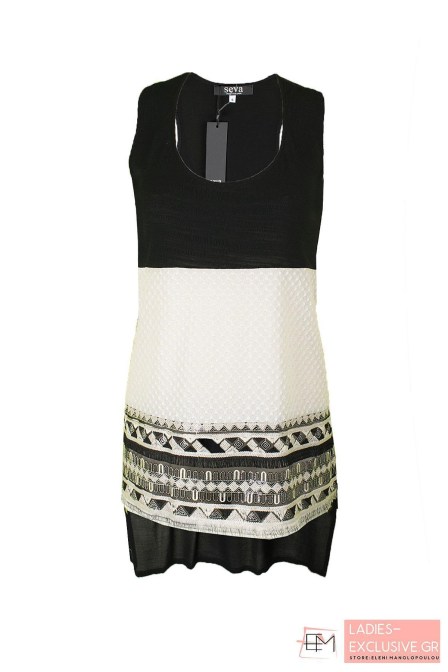 SEVA Μπλούζα αμάνικη boho style