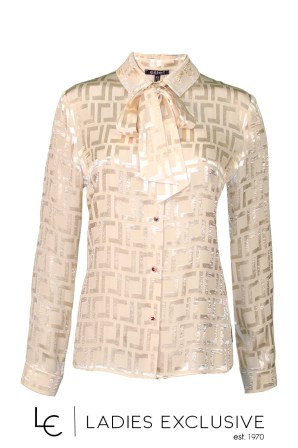 ESTEL Πουκάμισο με σατέν ανάγλυφα σχέδια