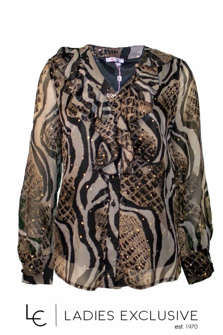 FIBES Πουκάμισο με άνοιγμα v και βολάν