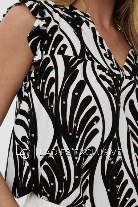 ESQUALO Μπλούζα αμάνικη με μικρό βολάν