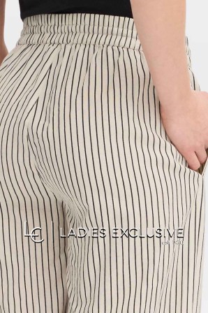 FRANSA Παντελόνα ριγέ με λάστιχο