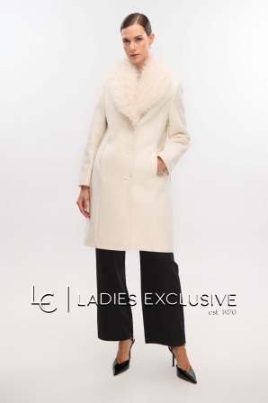 FIBES Παλτό με γούνινο γιακά