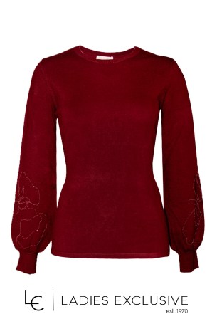 TRIPODE Μπλούζα πλεκτή με κεντημα λουλούδι