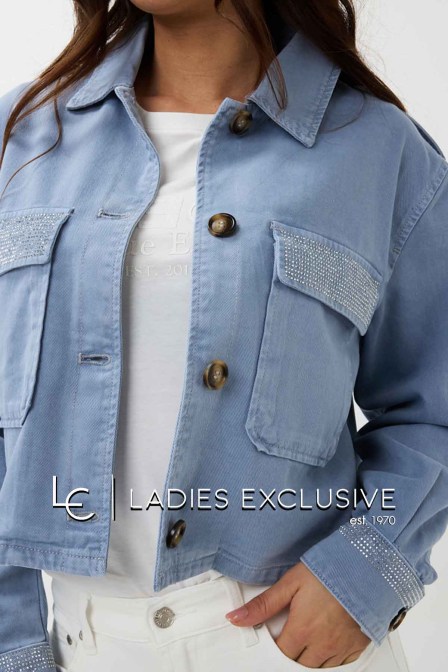 ESQUALO Μπουφάν τζην με στρας