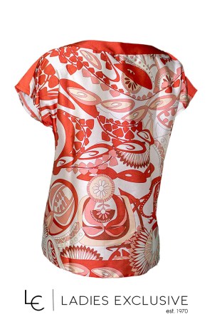 ESTEL Μπλούζα σατέν με χαμόγελο