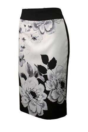 EFFECT Φούστα ασπρόμαυρη ελαστική