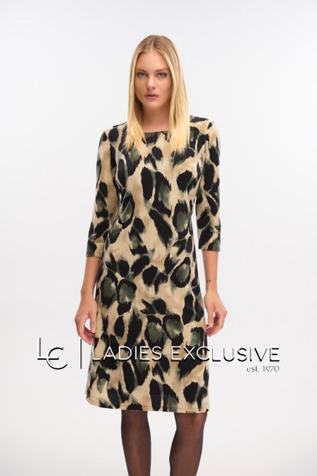 FIBES Φόρεμα πλεκτό σε γήινους τόνους